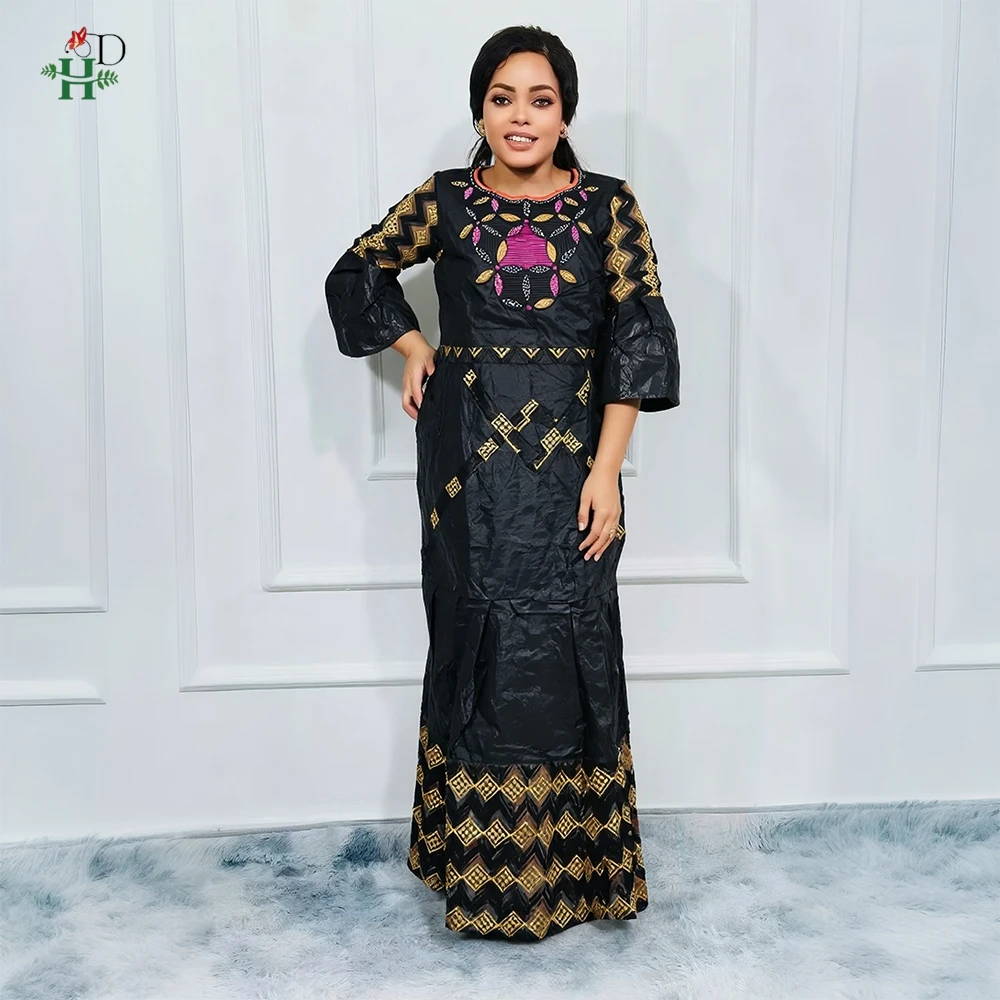 

African Dress For Woman Traditional Dresses Turkey Dress Abaya Luxury Elegant 2024 Black Bazin Riche Embroidery Africa Clothing