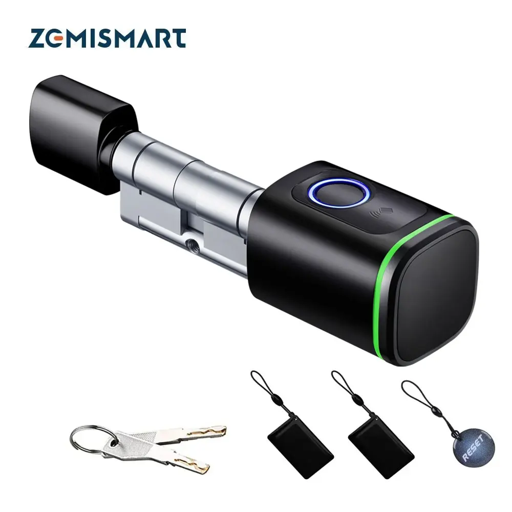 

Zemismart BLE DIY Cylinder умный электронный дверной замок работает с приложением Tuya, ключи от отпечатков пальцев, разблокировка IC-карты, безопасность дома и отелей