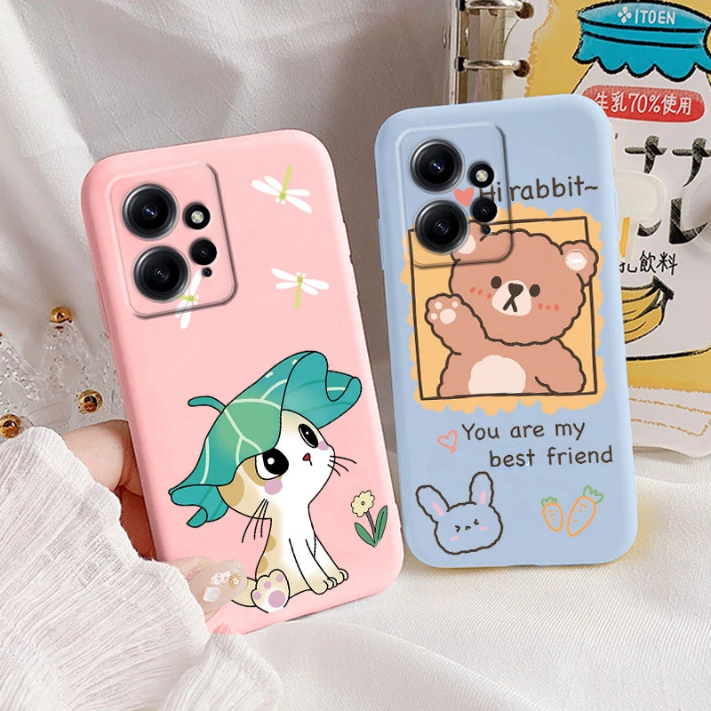 Flowers Case For Redmi Note 12 Pro Plus 5G Phone Cover Cartoon Owl Cute Heart Soft Silicone Fundas For Redmi Note 12 Pro+ Shell