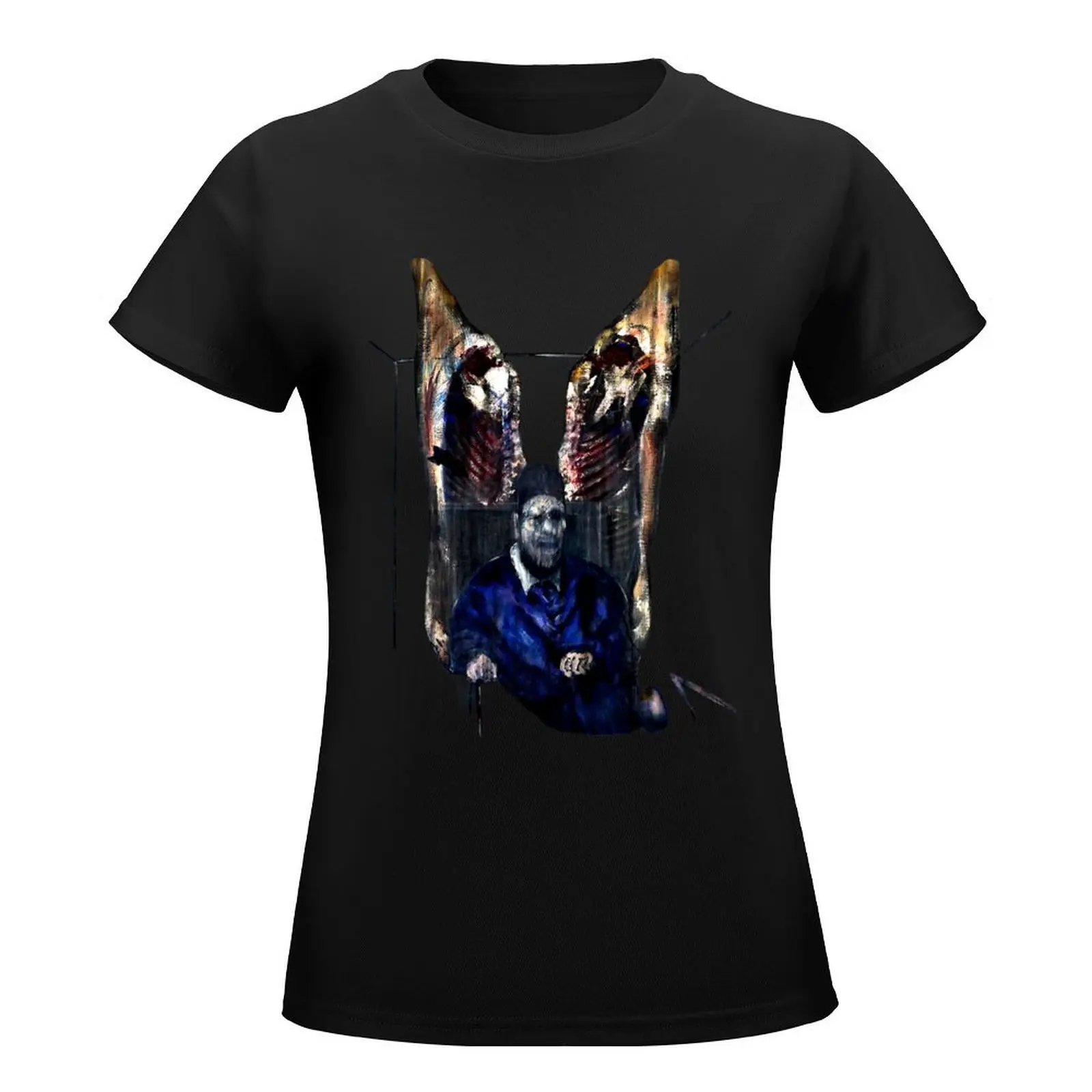 Figure with Meat Francis Bacon Painting Art lover gift t shirt or mask T-Shirt Aesthetic clothing plus size tops Woman T-shirts