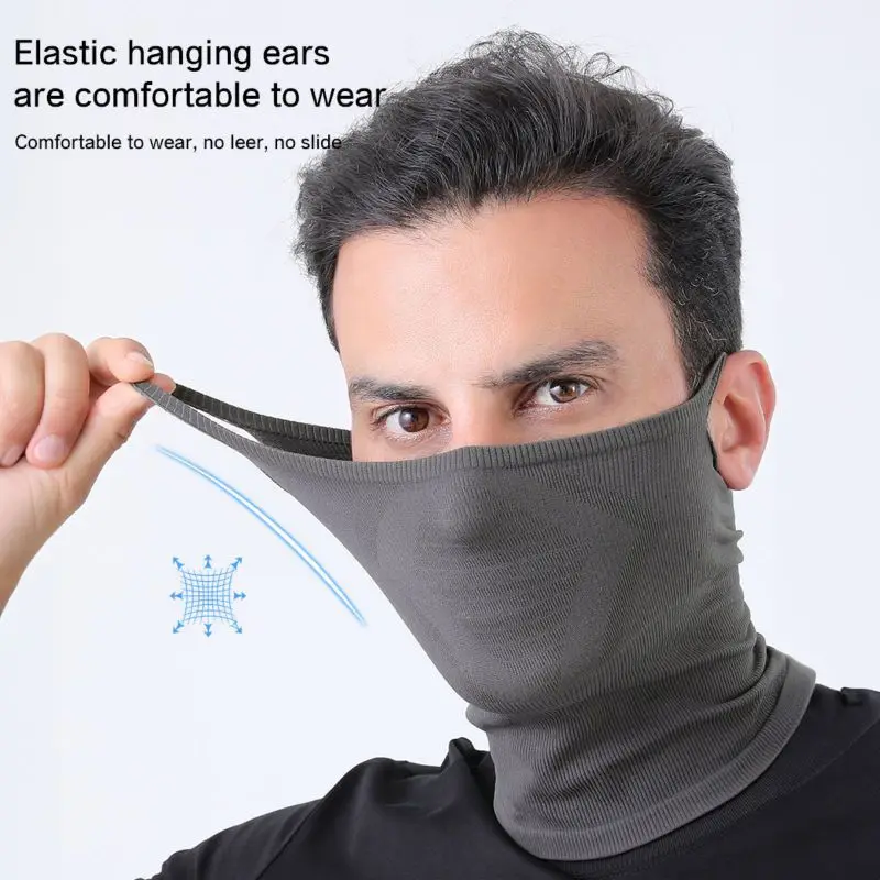 Cycling Face Mask Men Women Windproof Neck Gaiter Elastic Tube Scarf Half Face Cover Anti UV Breathable Warmer Fishing Headband