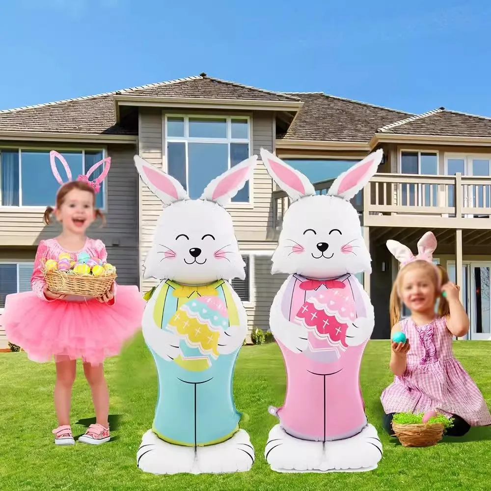 150 cm großer Oster-Stehballon für Frohe Ostern, Party-Dekoration, Hase, Osterei-Luftballons, Kinder-Partygeschenke