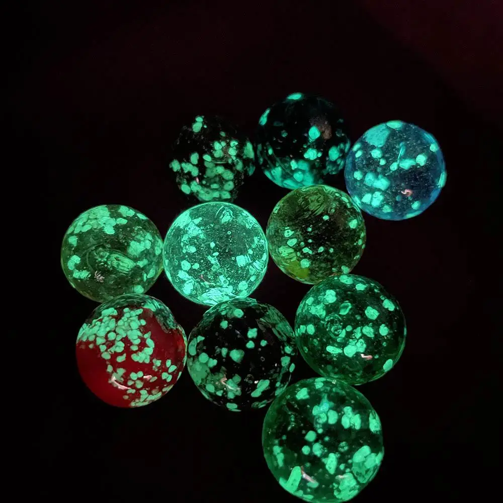 Glow in The Drak Machine Beads 16mm Marble Run Bouncing Ball Small Marbles Pinball Machine Glass Marbles Luminous Glass Ball