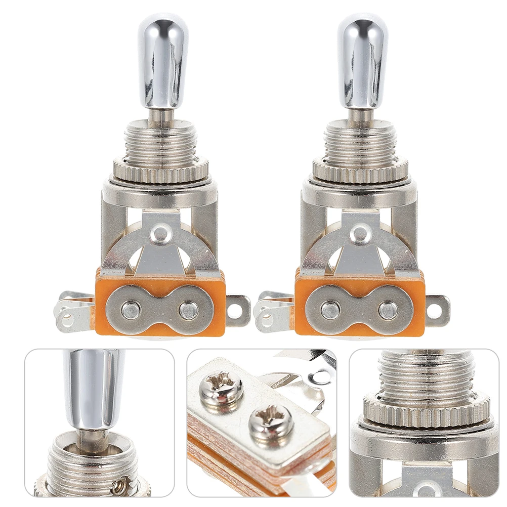 

2 Pcs Metal Toggle 3 Way Replacement Pickup Electric Guitar Accessory Parts Sturdy Small Lightweight for Broken