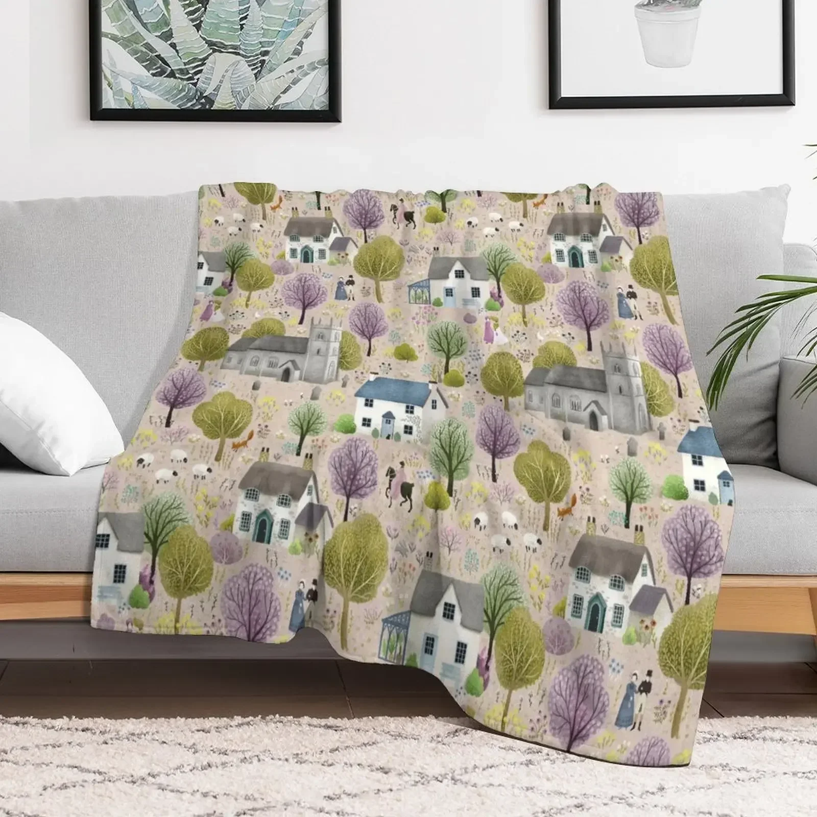 English Cottages Throw Blanket funny gift Sofa Throw Blankets