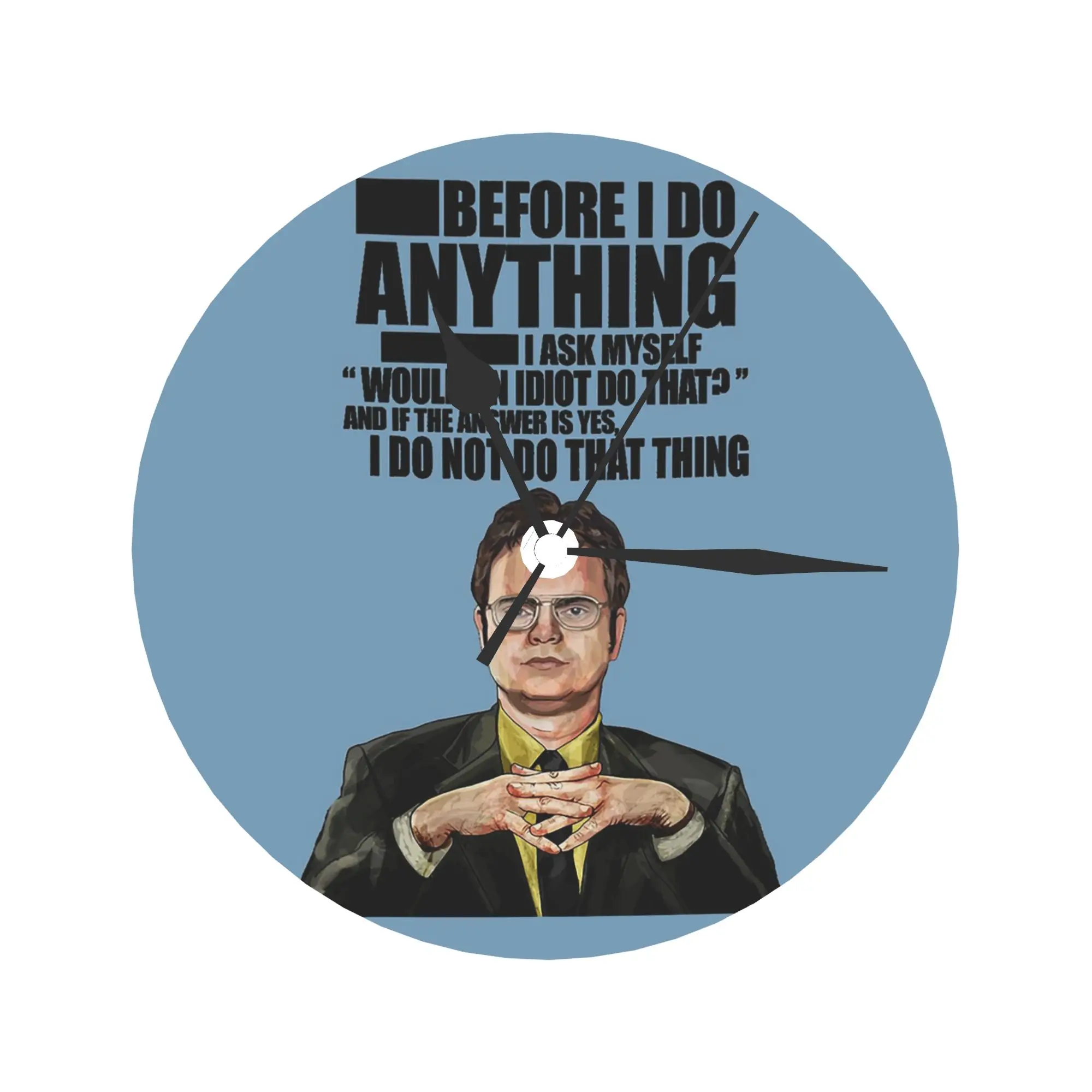 The Office - Dwight K. Schrute Wall Clock Room Decoration Silent Round Clock for Bedroom Living Kitchen Home
