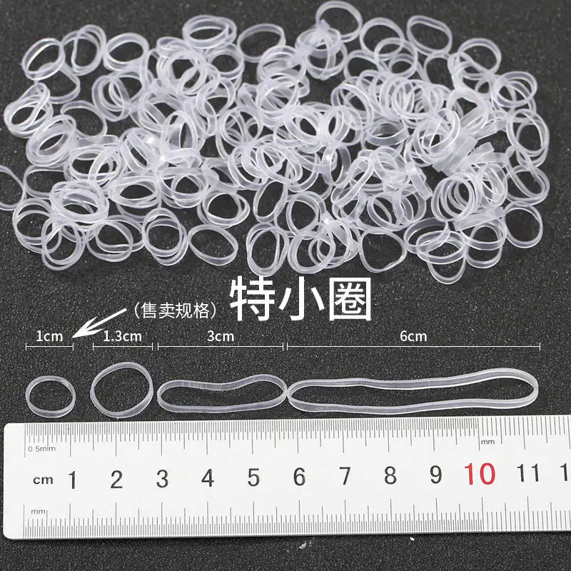 Large medium small Transparent white rubber band disposable hair ring bundle product environmentally friendly durable leather