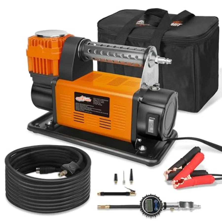 

12V Heavy Duty Portable Air Compressor with Digital Pressure Gauge for 4x4 Vehicle RV ATV Car SUV Tires 7.06ft/Min Max 135 PSI