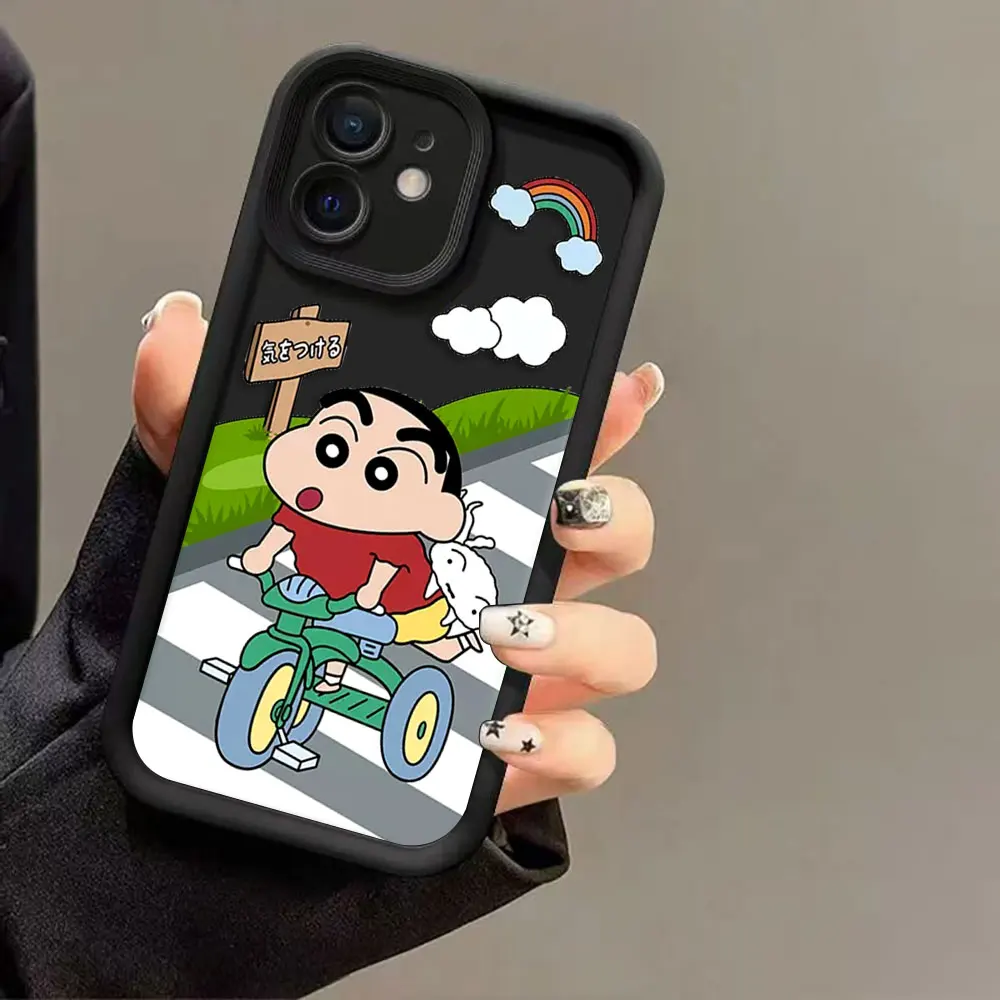 الكرتون C-تلوين شين C-شان غطاء جراب هاتف آيفون أبل 13 12 11 برو XS ماكس X XR SE 7 8 6 6S 5 5s زائد ثلاثية الأبعاد حافظة لتقوم بها بنفسك قذيفة #4