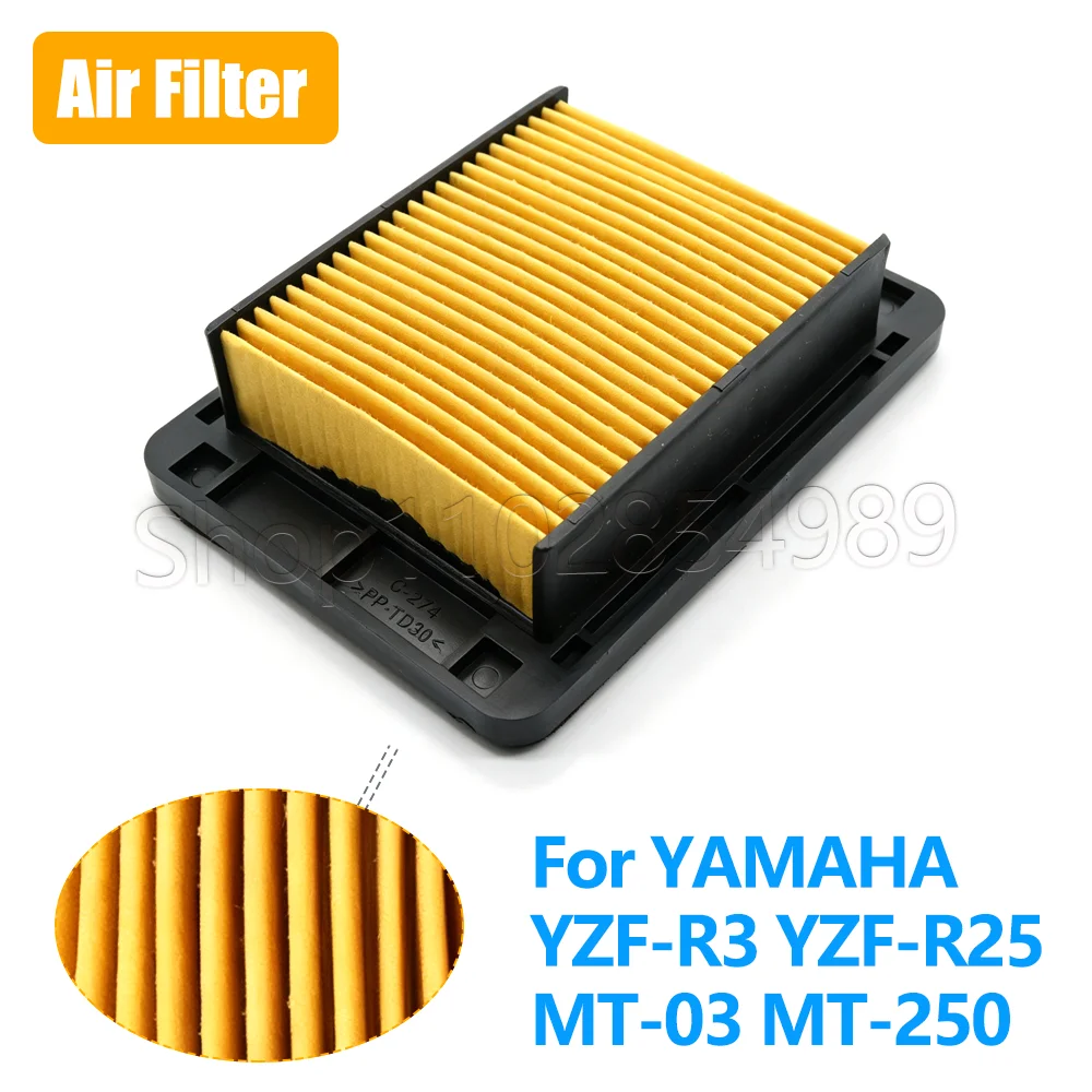 For Yamaha YZF-R3 YZFR3 14-23 MT-03 MT03 16-23 MTN250 MT-250 YZF-R25 Motorcycle Accessories Air Filter Intake Cleaner Element