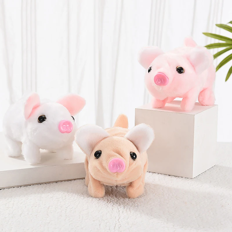 Electric Plush Piggy Toy Stuffed Pig Dolls Cute Animal Doll Walk Barking Tail Wagging Toys For Kid Birthday Gifts