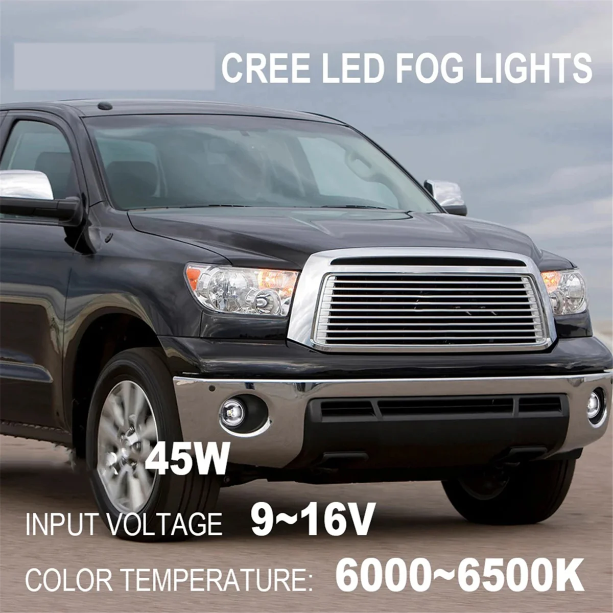 Newest 45w LED Fog Lights with Hole DRL for Toyota   2007-2013 Sequoia 08-11 Driving Lamps  embly Fog Lamp