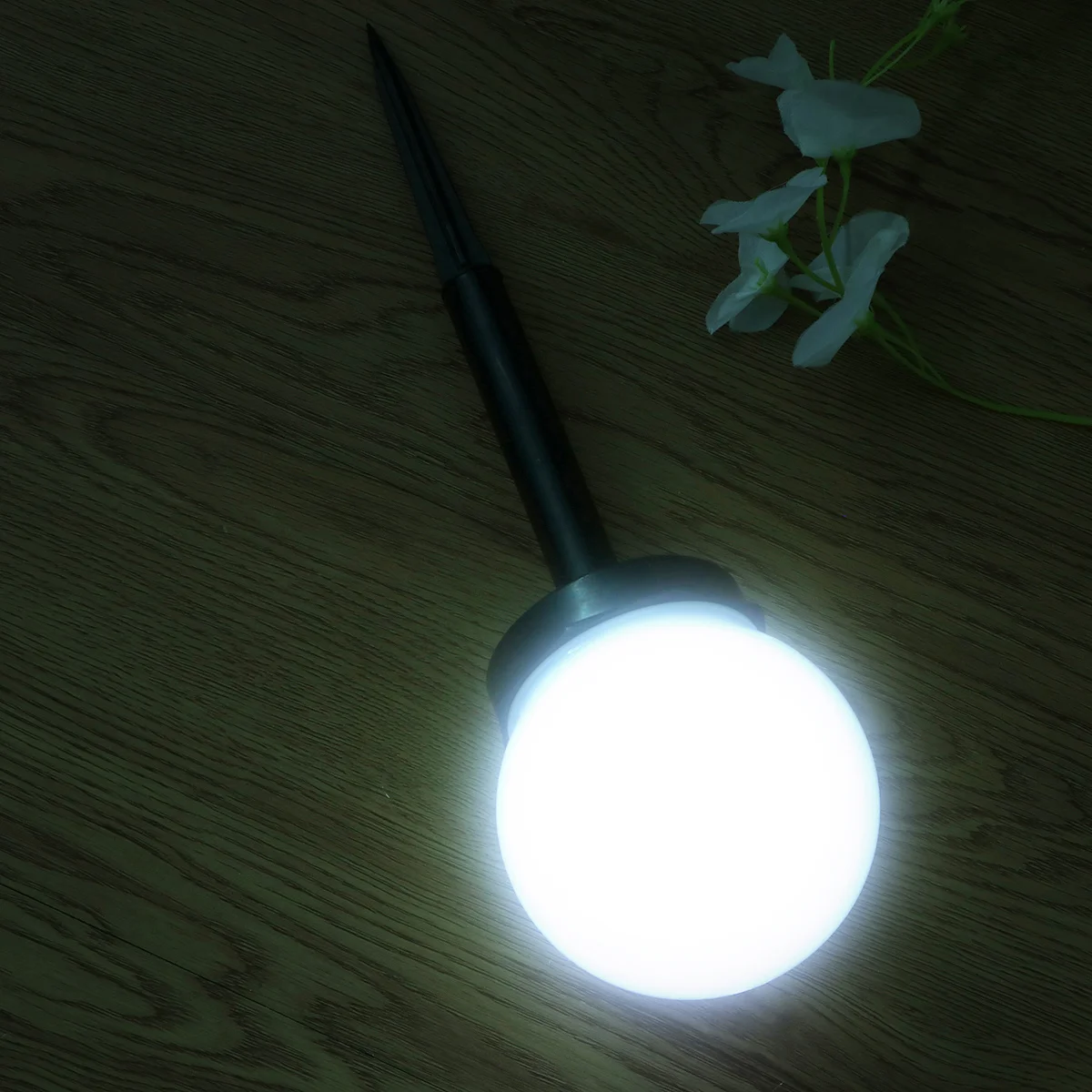 Solar Round Grass Light Outdoor Lawn Lamp Waterproof Plastic Full Solar Powered Garden Light Ground Plug Landscape Lighting