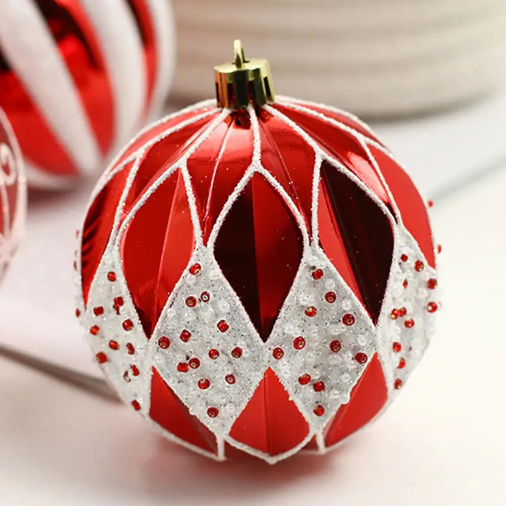 16Pcs 8cm Christmas Tree Balls Ornament Holiday Party Decorative Hanging Balls Xmas Tree Hanging Ornament New Year Navidad Decor