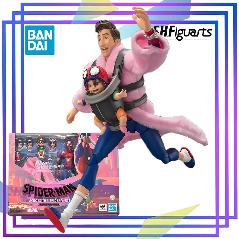 BANDAI Original S.H.Figuarts Series 《Peter B. Parker y Mayday Parker Spider-Man 》Juguetes de modelos de ensamblaje de figuras de acción coleccionables