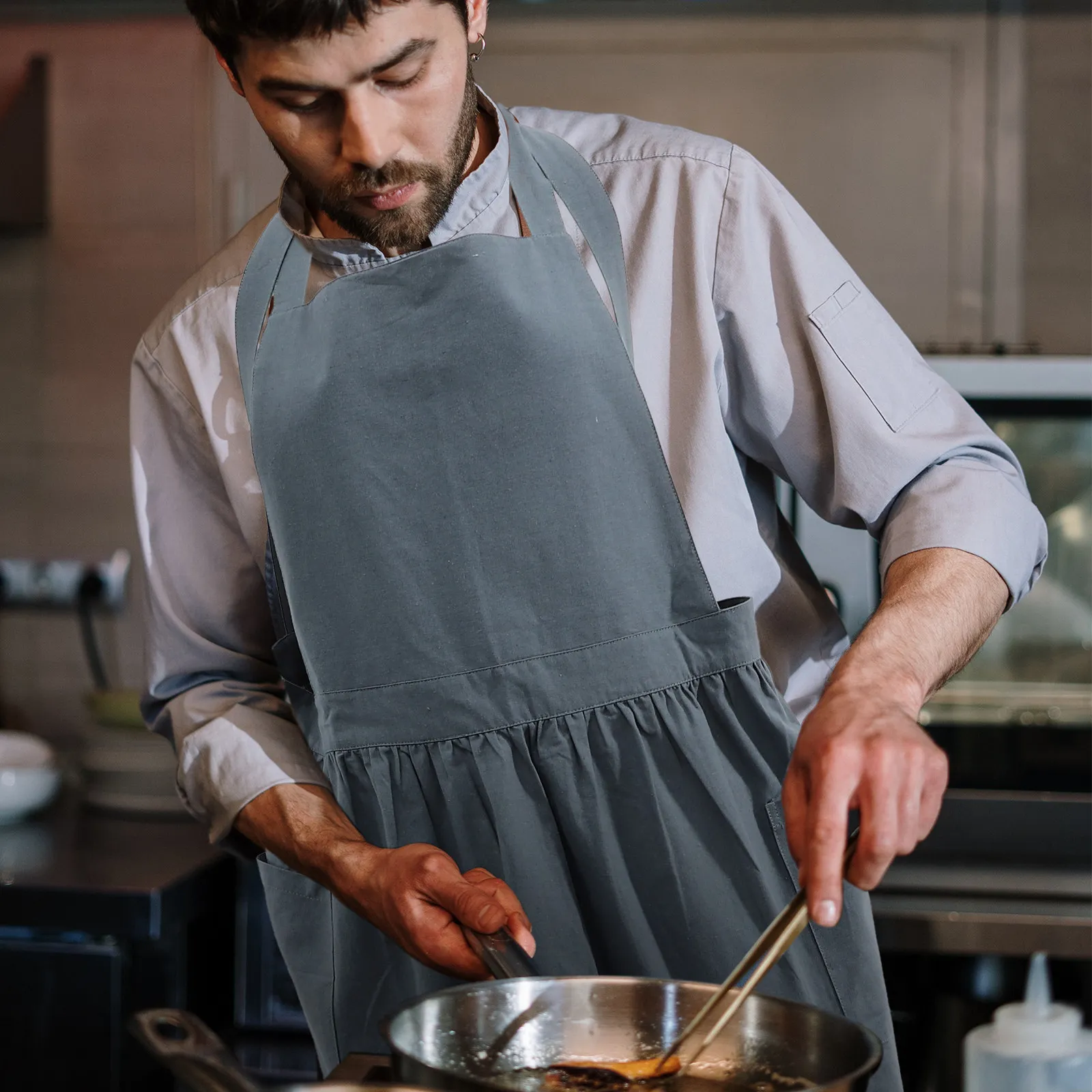 

Профессиональный хлопковый фартук для кулинарии, выпечки, садоводства, кафе, ресторанов, устойчивый к маслам и пятнам, многофункциональный фартук