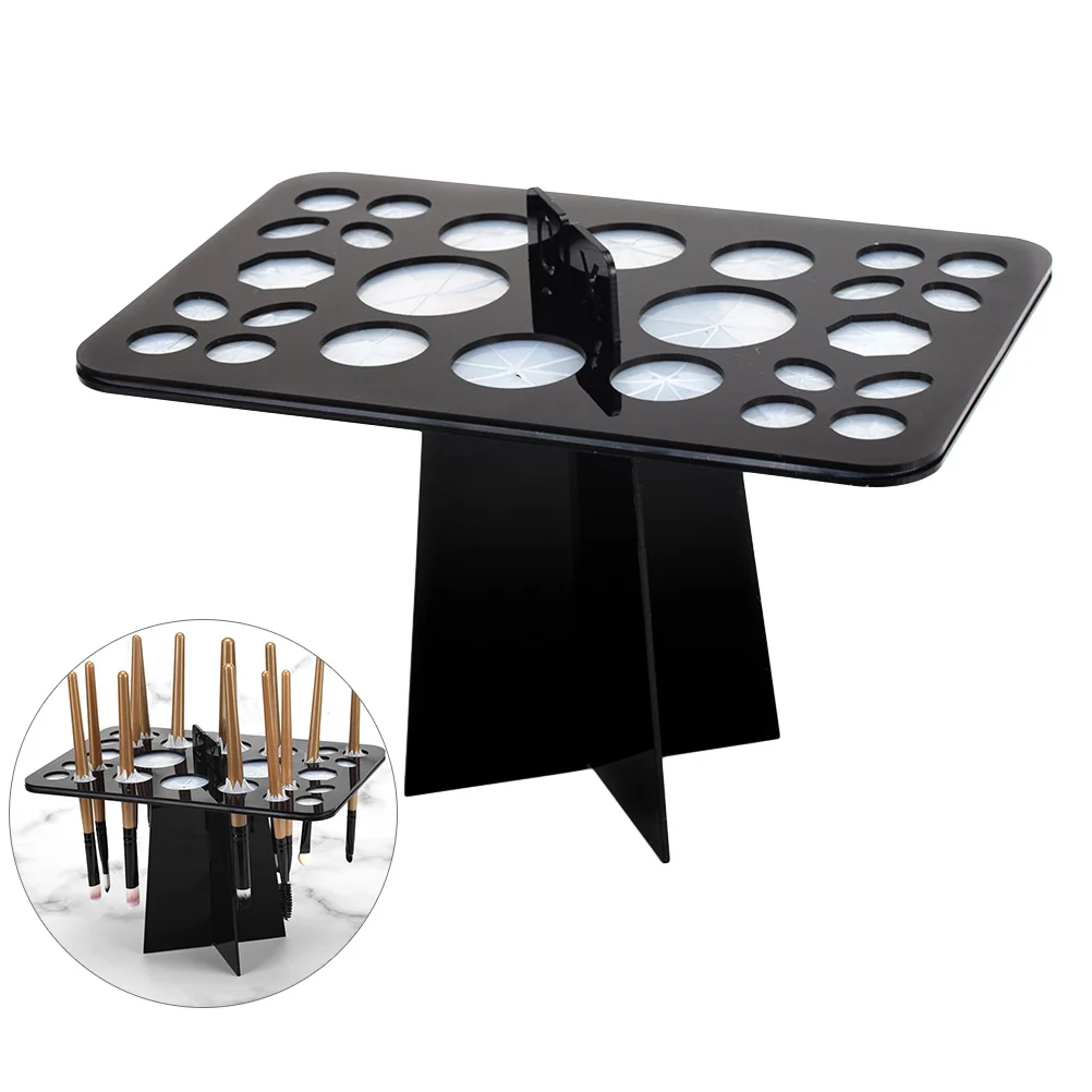 

26 Holes Acrylic Makeup Brush Drying Rack Holder Stand Organizer For Kids Brushes Storage Display Fast Dry No Drill Lightweight