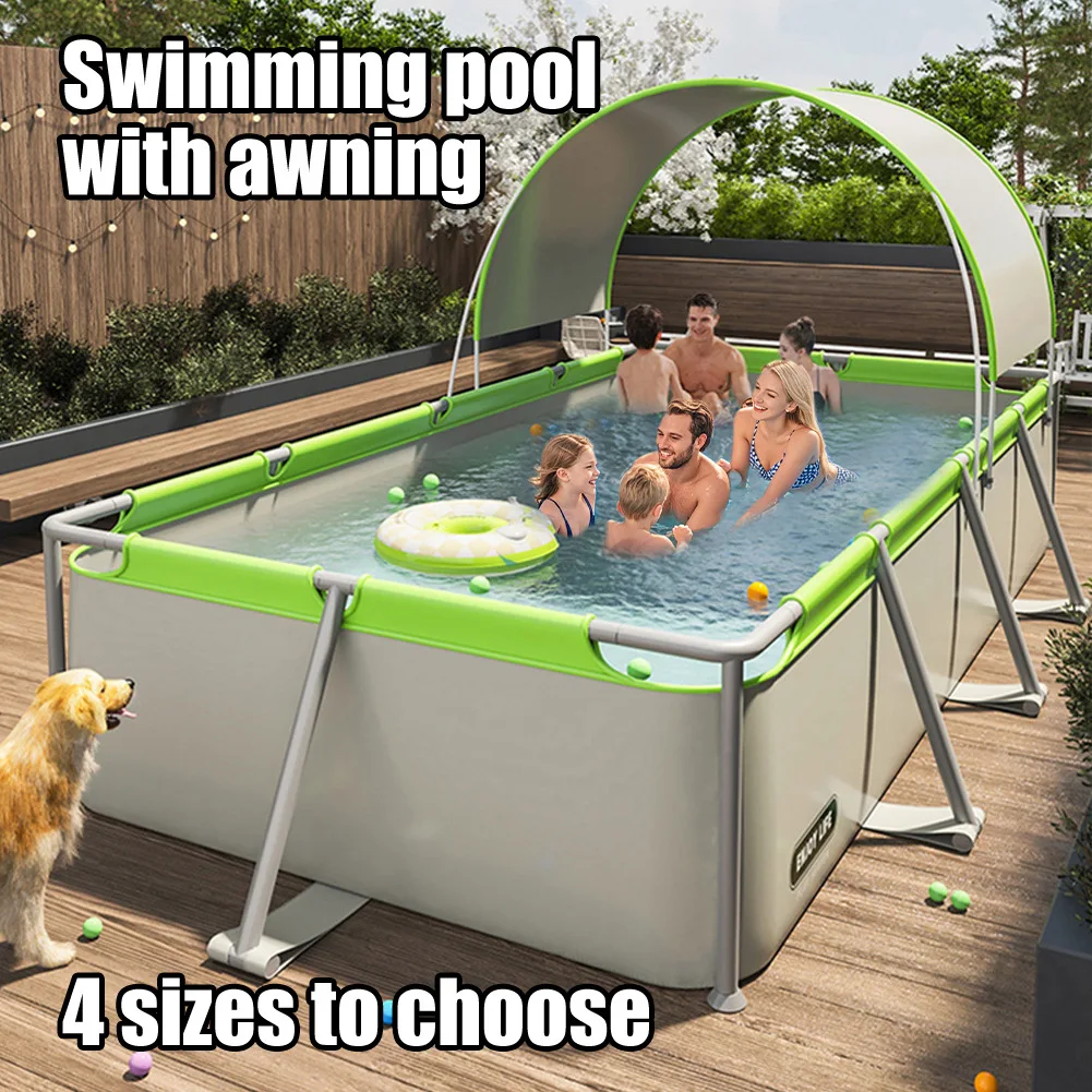 

Large Outdoor Frame Pool Kids Foldable Shade Swimming Pool Inflatable Free Play Pool