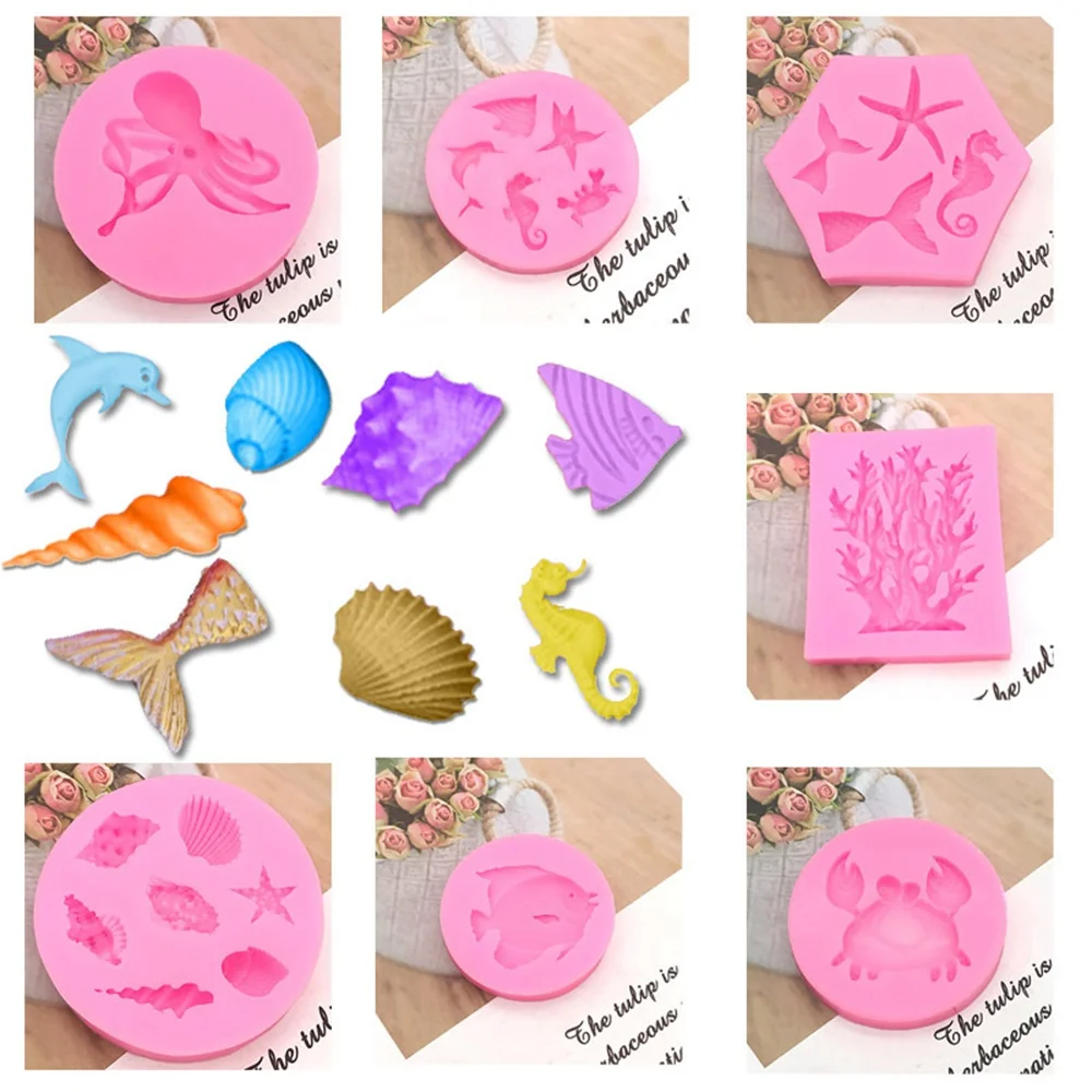 Underwater World Series Silicone Mold Handmade Biological Candle Silicone Mold Scented Making Tools 3D DIY Handmade Fragrance