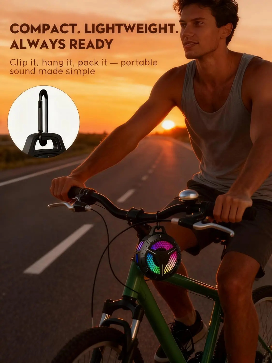 مكبر صوت بلوتوث مقاوم للماء IPX7، مكبر صوت دش لاسلكي محمول مع أضواء ديناميكية، وضع TWS، صوت ستيريو عالي، جهير روبست #4