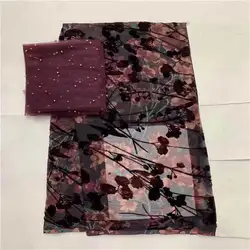 5+2 Yards Soft Velvet Lace Fabric 2023 High Quality Embroidery Printed Silk Velvet Lace Fabric For Evening Dress Material.L8.11
