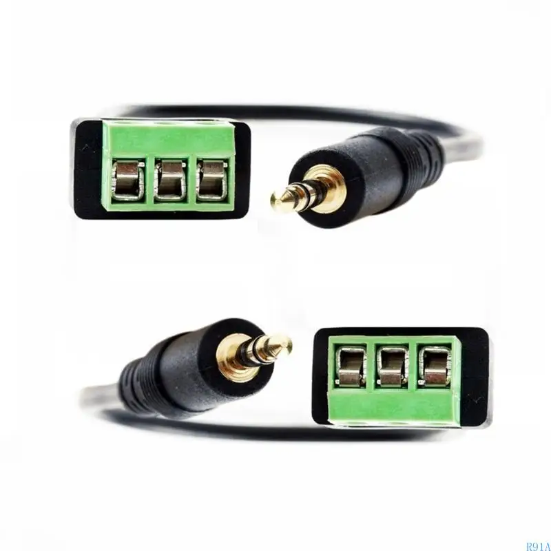 R91A 3,5 мм 1/8 -дюймовый мужский до 3PIN VINT TERMINAL Женский кабель для наушников Auxs Balum