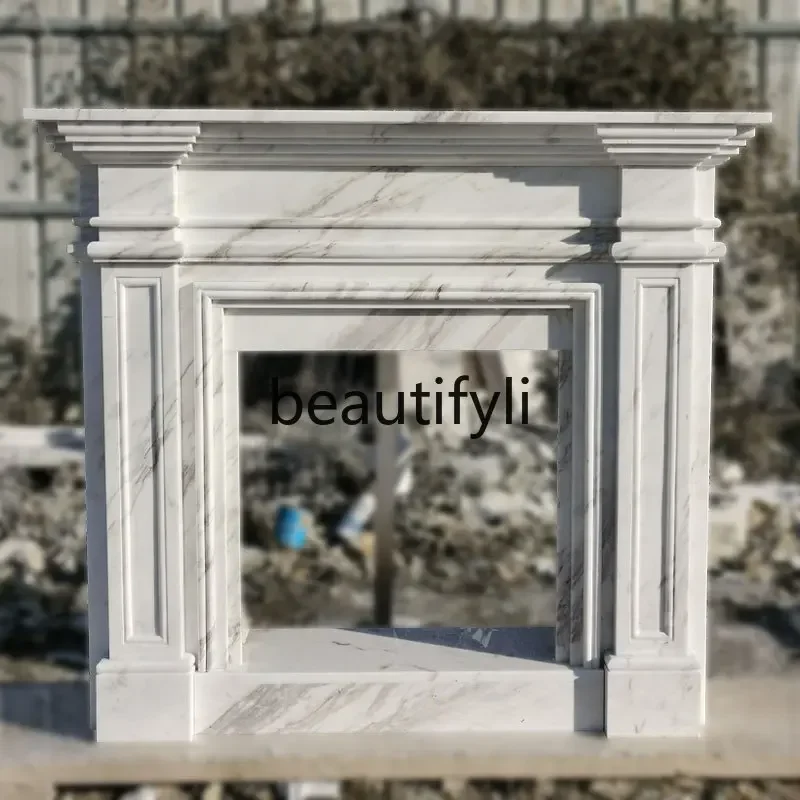 G Marble fireplace French stone fireplace decorative cabinet living room jazz white mantel