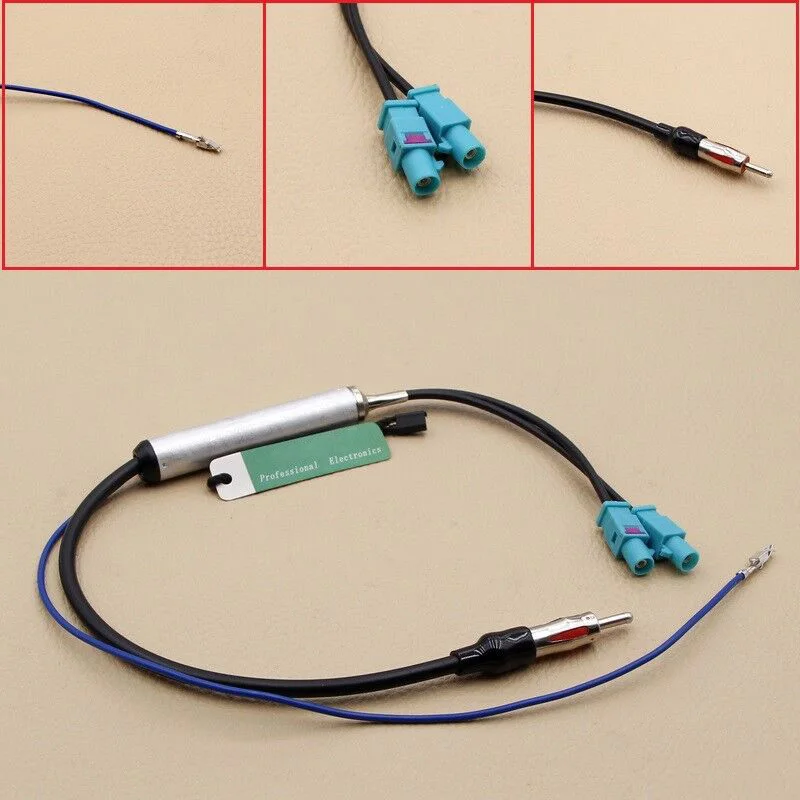 

Twin Dual Fakra 2 Din Diversity Radio Antenna Aerial Adaptor Cable For Audi VW