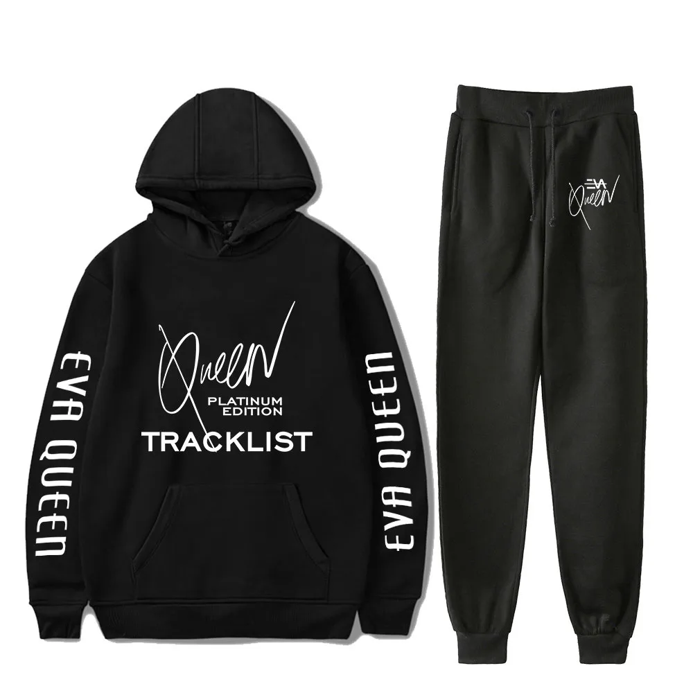 

Eva Queen Sweatshirt Two Piece Set Long Sleeve Hoodies+Jogger Pants Harajuku Streetwear Trendy Style Men Women's Sets Plus Size