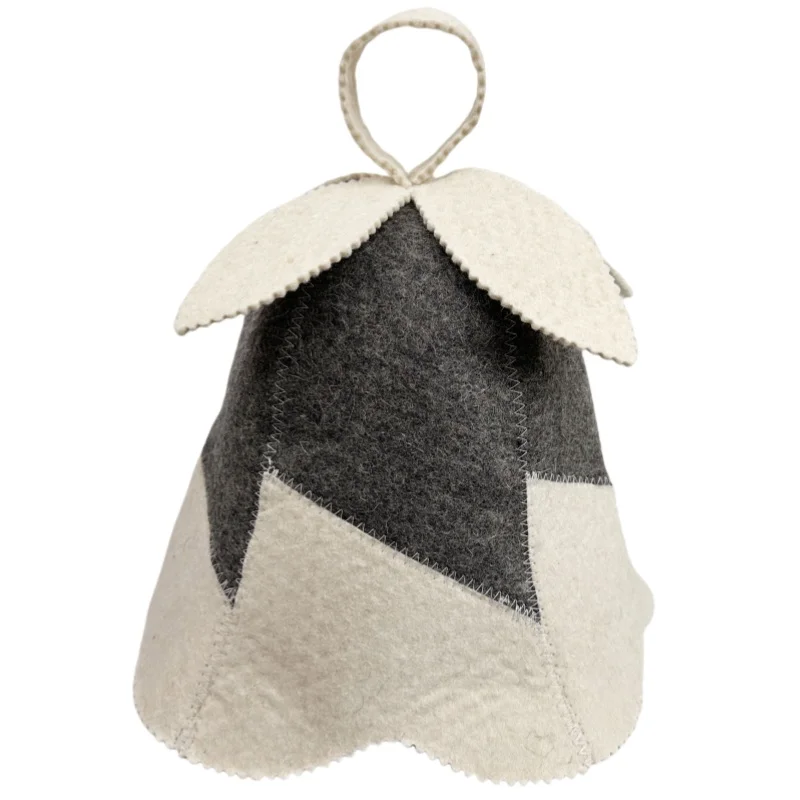 Unisex Bell-shaped Natural Wool Felt Sauna Hat Russian Banya Cap for men and women