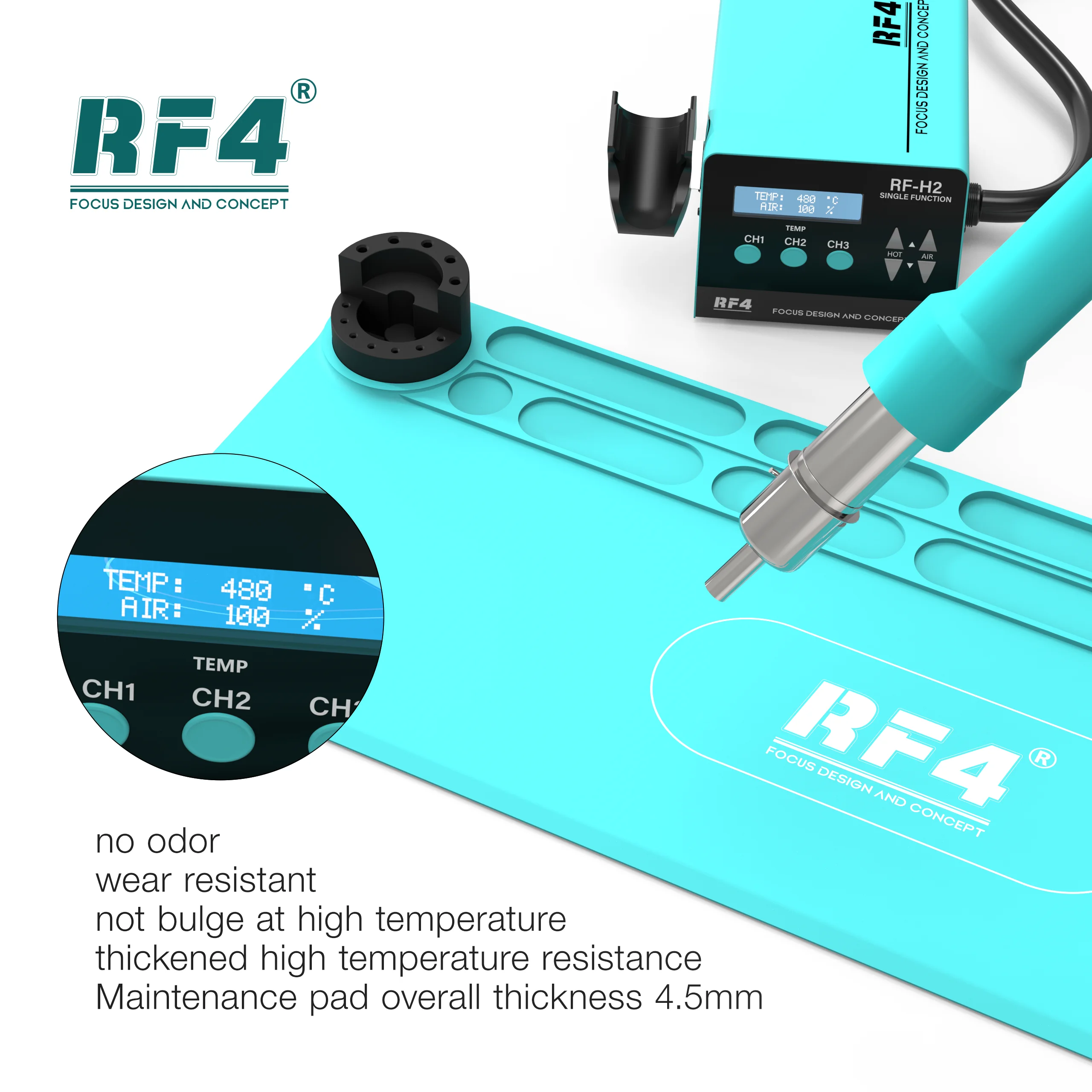 RF4 RF-P016 80*30CM Soldering Mat ESD Antistatic Heat Insulation Mat Soldering Station Silicone Repair Pad Maintenance Platform