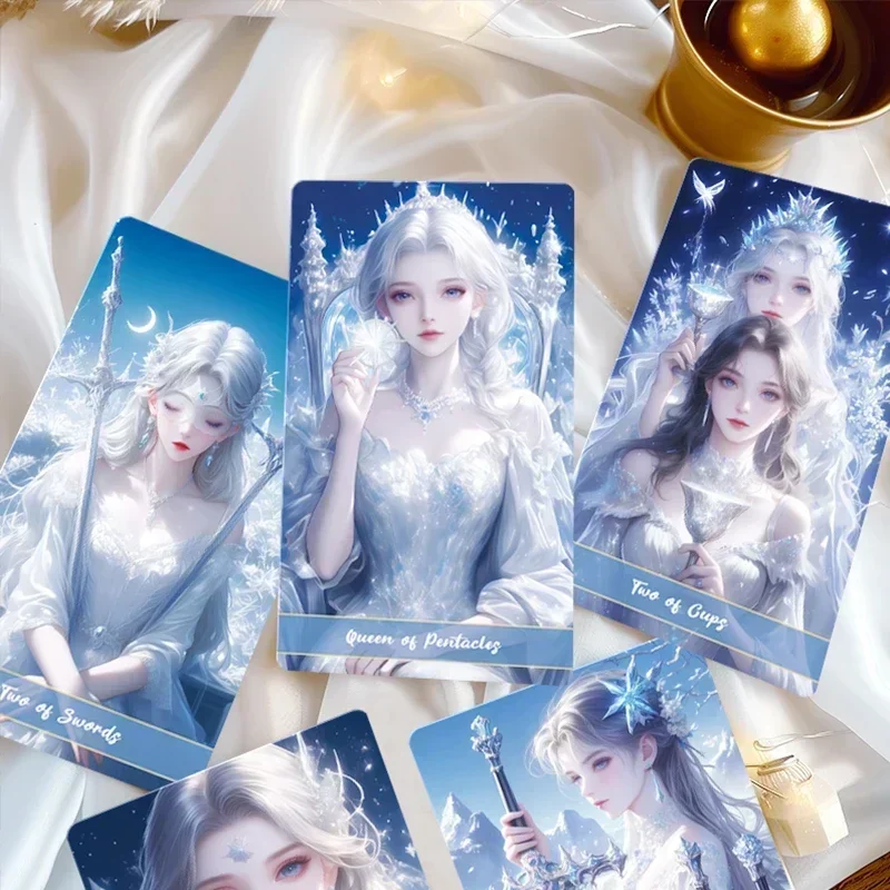 Genuine Professional Crystal Love Tarot Cards English French Spanish Russian Divination Deck Oracle 78 Beginners High Quality