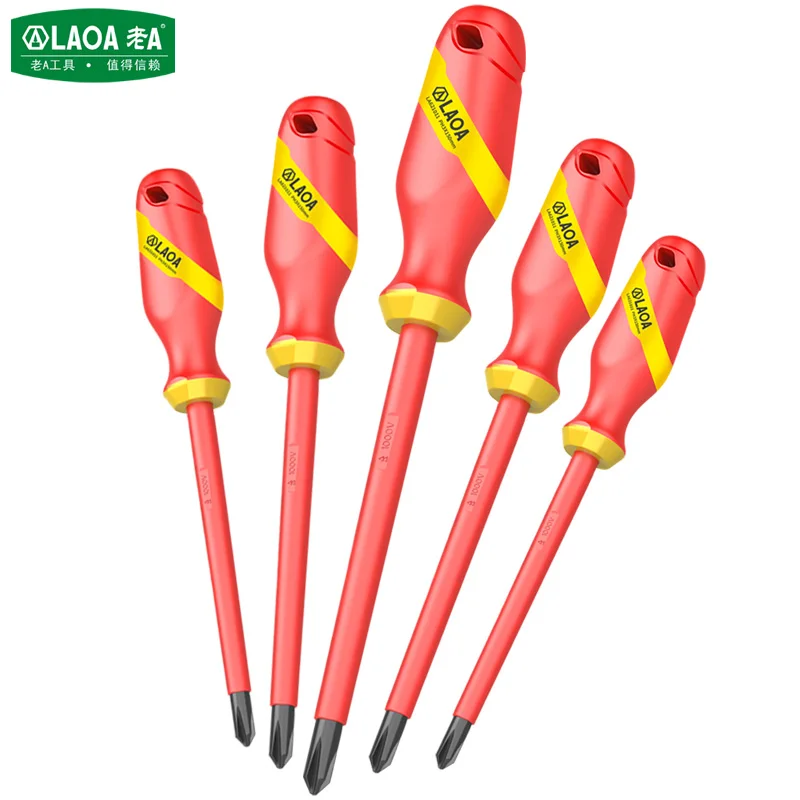 LAOA S2 Screwdriver VDE Slotted and Phillips Screwdrivers 1000V Isolation Current Cross Flat electrician Screwdriver