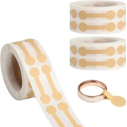 Etiquetas adhesivas hechas a mano de papel kraft Natural para decoración de joyas, 500 piezas, 1 rollo