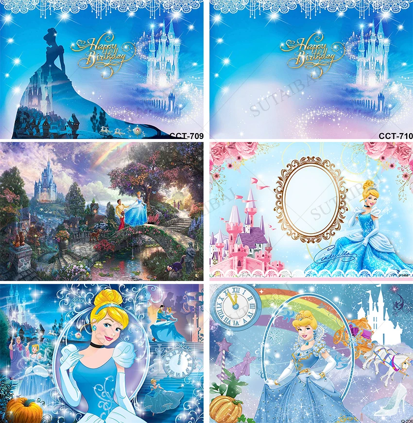 

Студийный фон для фотосъемки детей с изображением голубого платья и блондинок