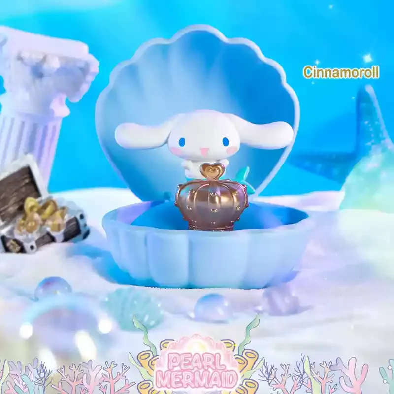 Authentic  Sanrio Mermaid Shell Series Blind Box Collectible Figures Desktop Ornaments Gifts Kuromi and Kitty Cat