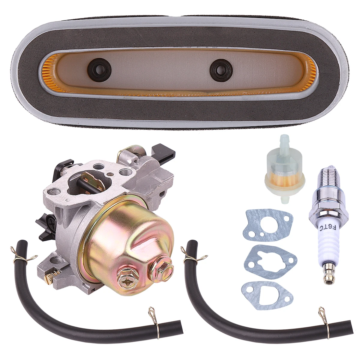 Carburetor with Air Filter Line Kit for Honda GXV120 GXV140 GXV160 HR194 HR195 HR214 HR215 5.5HP Lawn Mower Motor Engine