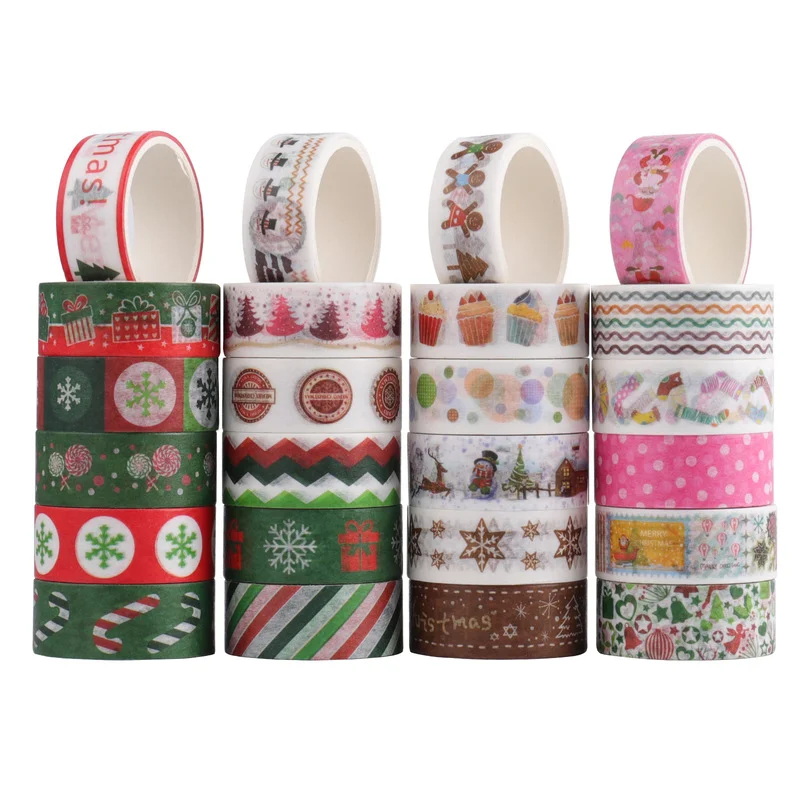 24 teile/los farbig bedruckte florale festliche Papier band Set Scrap booking kawaii Aufkleber Dekoration Masking Tape Briefpapier
