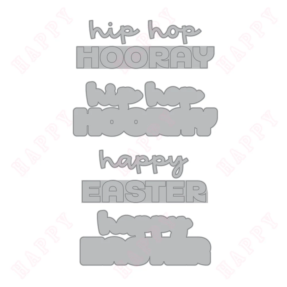 Hip Hop Hooray, Easter Metal Craft Cutting Dies DIY Scrapbook Paper Diary Decoration Manual Handmade For 2024 Embossing Template