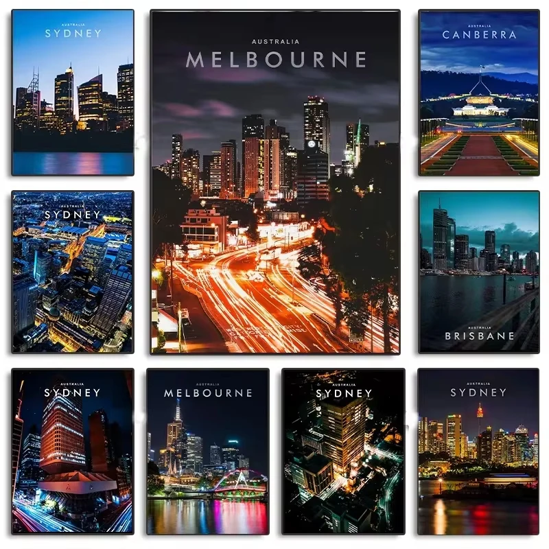 لوحة قماشية لديكور المنزل ، فن جداري ، صورة لغرفة المعيشة ، كانبيرا ، بيرث ، سيدني ، أستراليا ، ملصق سفر