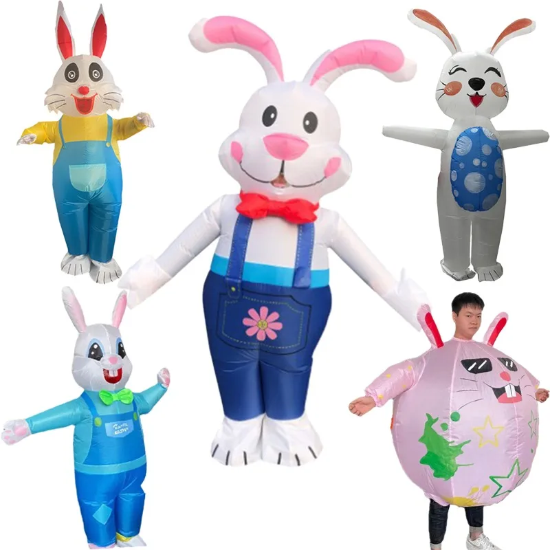 Easter Bunny Inflatable Cosplay Costume Adult Rabbit Fantasy Stage Performance Festival Carnival Party Clothing for Men Women