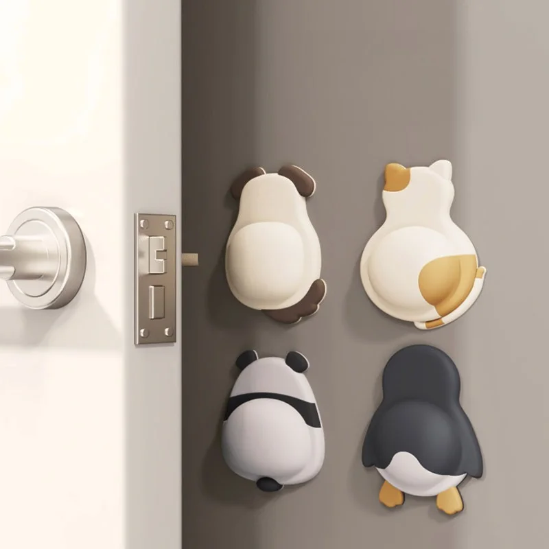 Cute Cartoon Soft Rubber Door Stopper Wall Protector Anti-Collision Pad Mute Bumper Sticker Buffer Cushion for Home Appliances