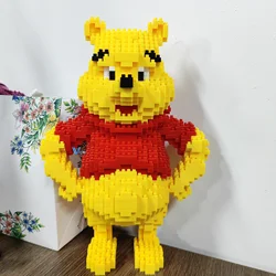 Disney 20cm Winnie The Pooh Diamond Bricks Bear Micro Mini Building Blocks Figure Toys For Children