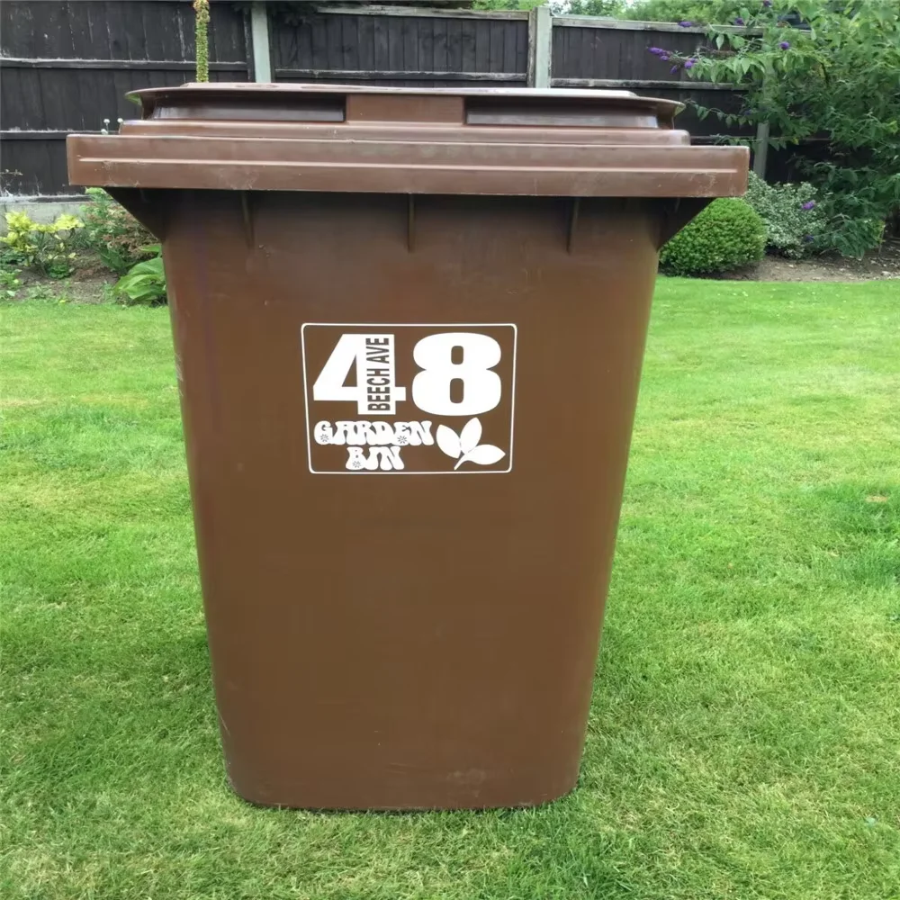 3 X White Wheelie Bin House Number Stickers Customized Personality Stickers