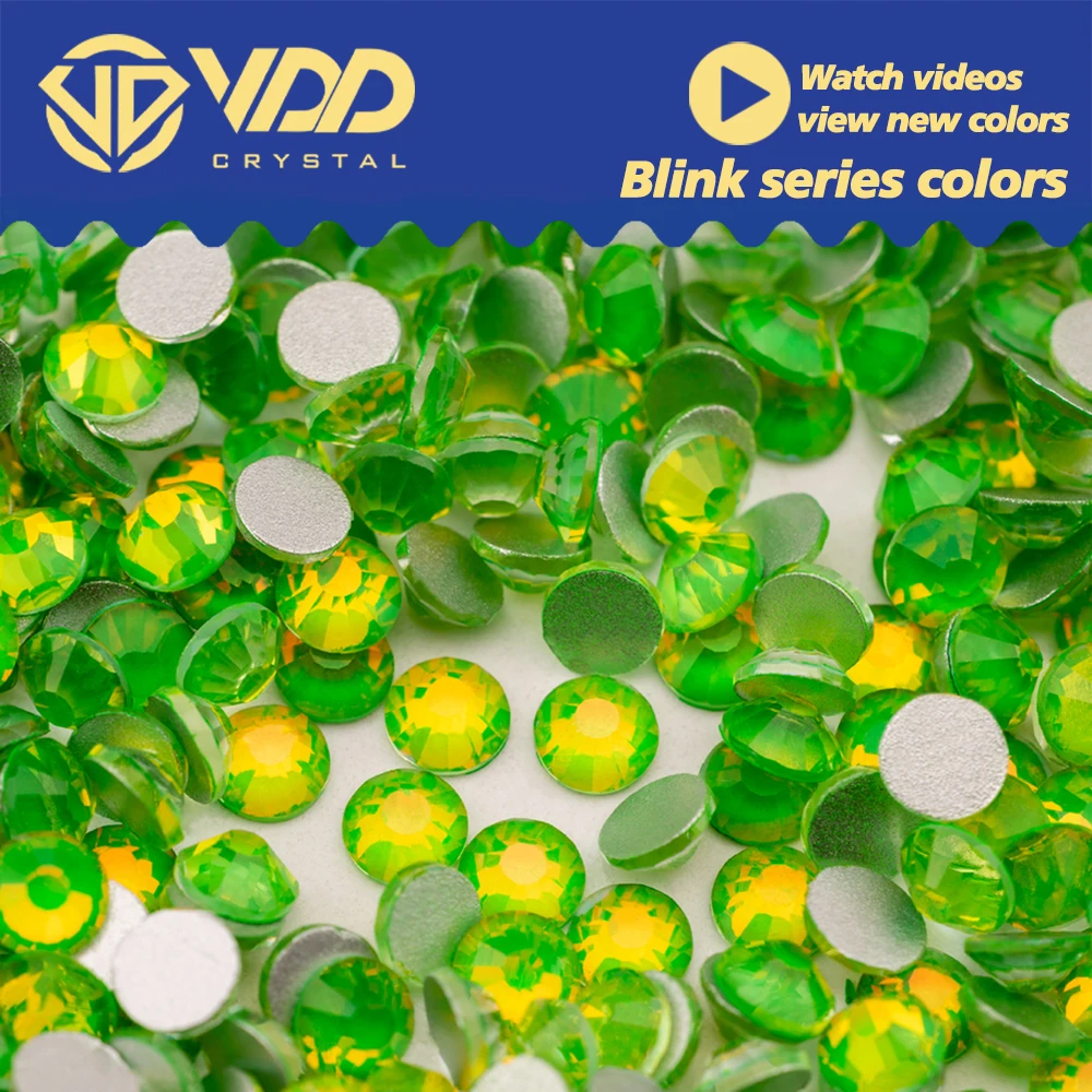 VDD 460 Blink-Grass SS4-SS30 High Quality Glass Rhinestones Crystal Flatback Strass Bright Stones For DIY Nail Art Accessories