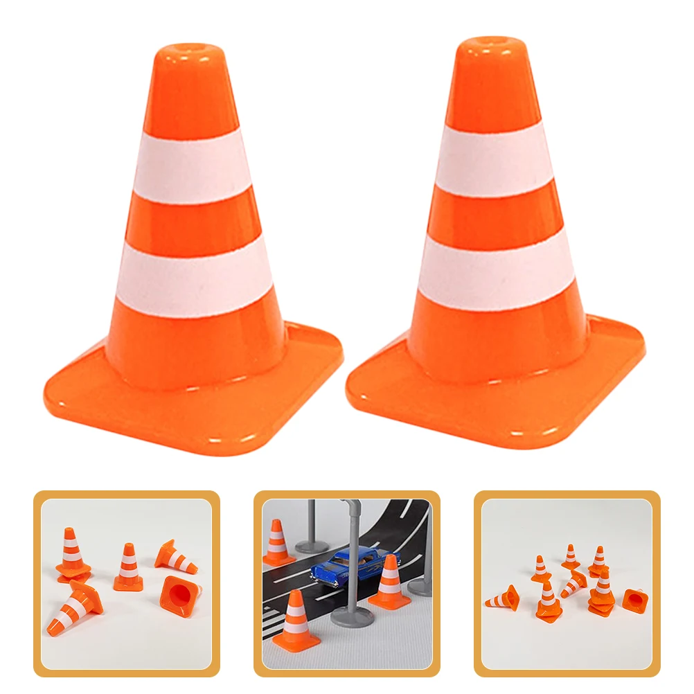 

10 Pcs Orange Traffic Cone Accessories Mini Cones Plastic The Sign Small Pp Child