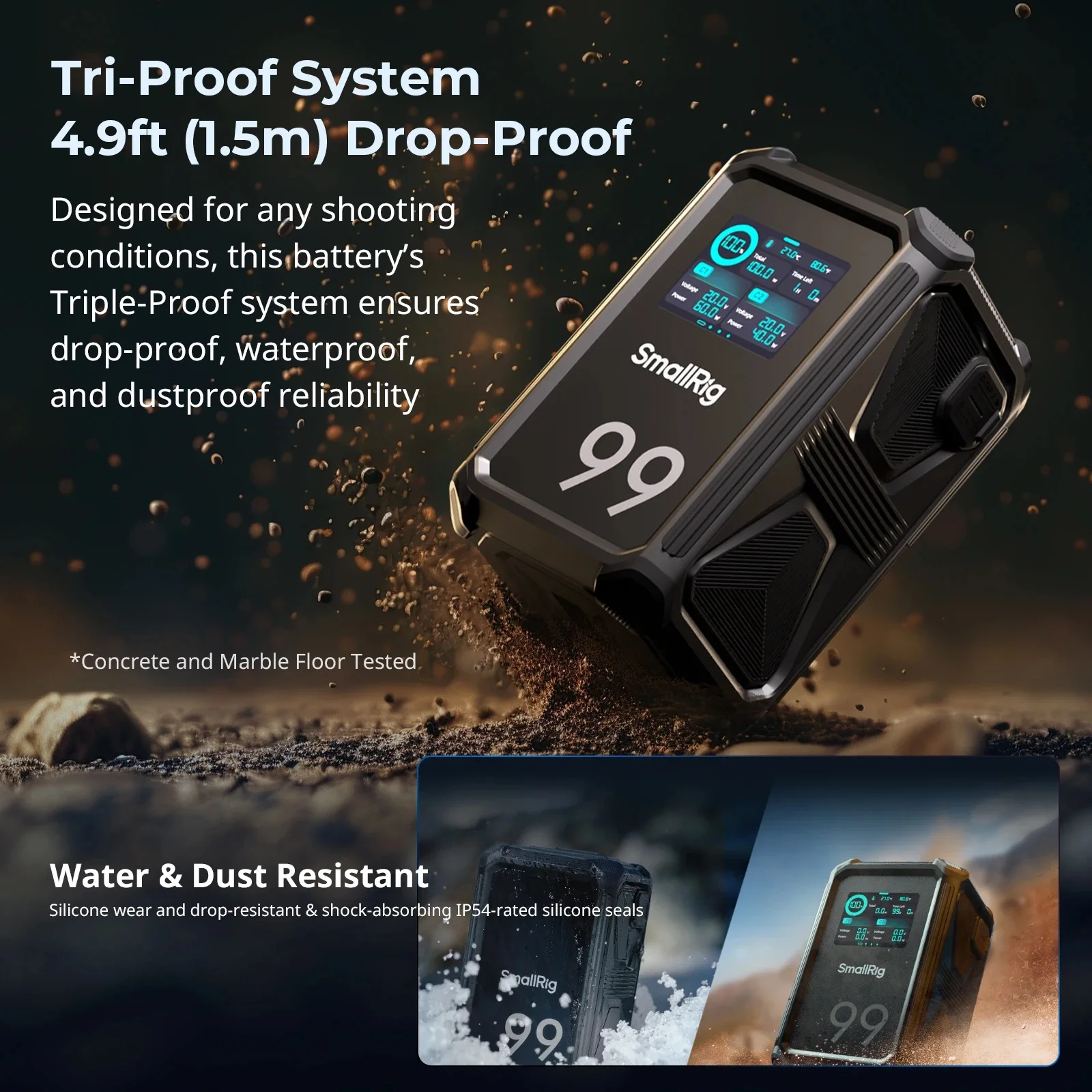 SmallRig X99 X-Touch Smart V-Mount Battery Charger Triple-Proof with App Control Fast Charging Drop-proof Waterproof Dustproof f