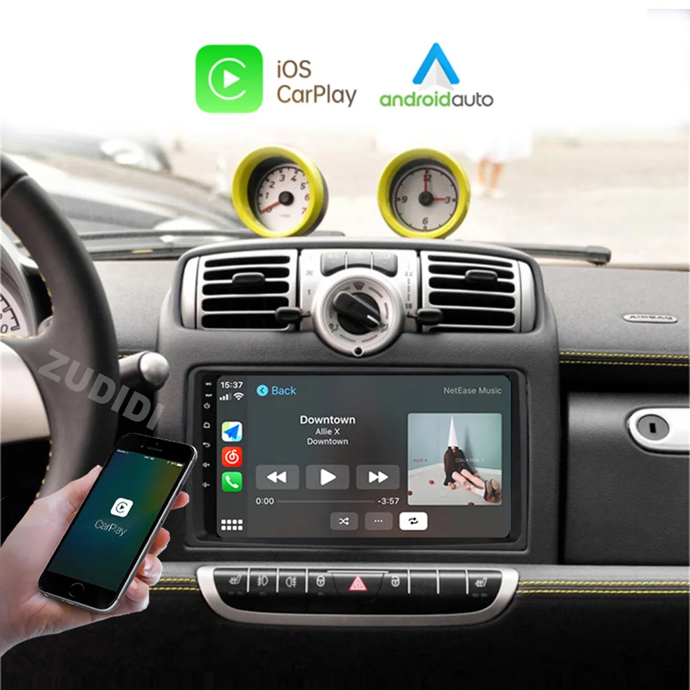 Для Mercedes Benz Smart Fortwo 2006 2007 2008 2009 2011-2015 Автомобильный радиоприемник Мультимедийный плеер Android 2 Din Carplay Навигация GPS