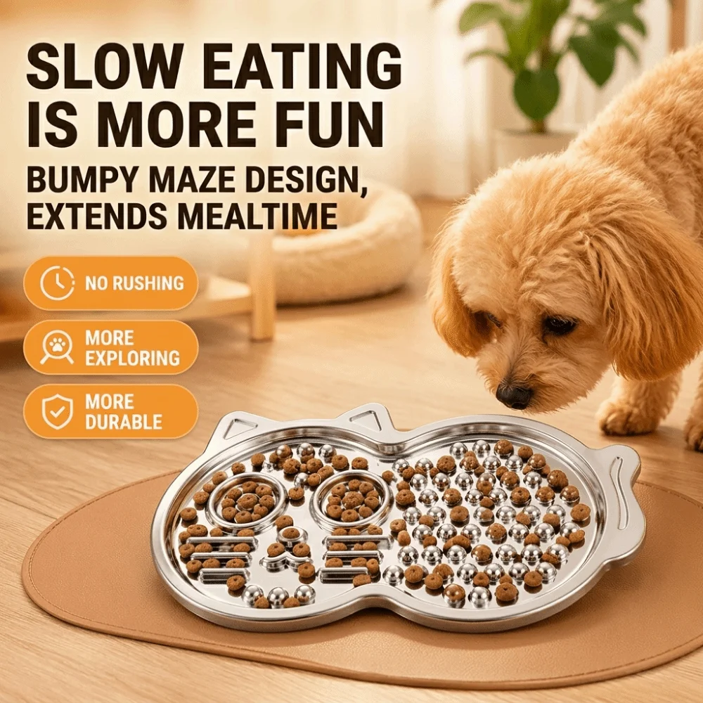 New Anti‑choking Stainless Steel Lick Mat Non‑slip Slow Eating Lick Pad Durable Easy To Clean Slow Feeding Mat Dogs & Cats,
