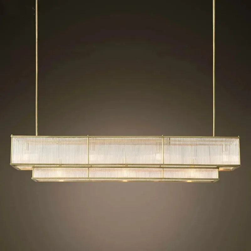 Loft Style Metal Lamp Body Straight Led Pendant Lamp Lustre Glass Tubes Pendant Light Living /Dining Room Rod Hang Lamp